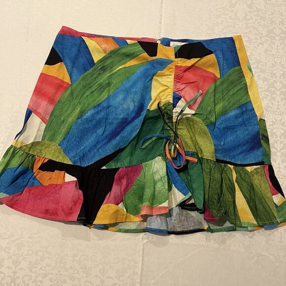 H&M Dresses & Skirts - H&M short skirt size 14 Colorful Beach Vacation Linen Blend NWT